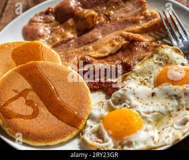 La prima colazione americana Foto Stock