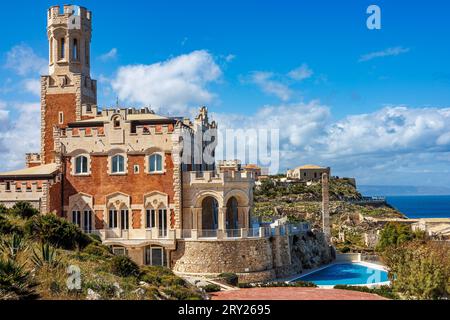 Castello Tafuri a sud-est dell'isola di Sicilia, Italia Foto Stock