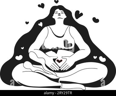 Il personaggio femminile della maternità aspetta le madri Illustrazione Vettoriale