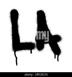 Graffiti isolati spray lettere LA, Los Angeles, su bianco. Illustrazione Vettoriale