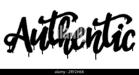 Scrivere a mano con graffiti "AUTHENTIC over White". Illustrazione Vettoriale