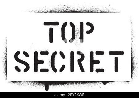 Stencil per graffiti con vernice spray "Top Secret". Illustrazione Vettoriale