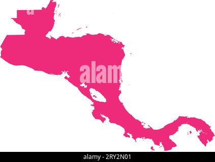 Mappa colore ROSA CMYK dell'AMERICA CENTRALE Illustrazione Vettoriale