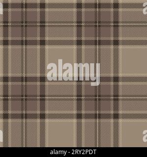 Motivo senza cuciture a quadri (tartan). Strisce marrone, marrone e bianche. Stile scozzese, taglialegna e hipster. Illustrazione Vettoriale