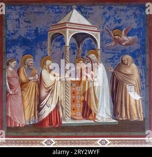 La presentazione di Gesù al Tempio di Giotto nella cappella degli Scrovegni, Padova Foto Stock
