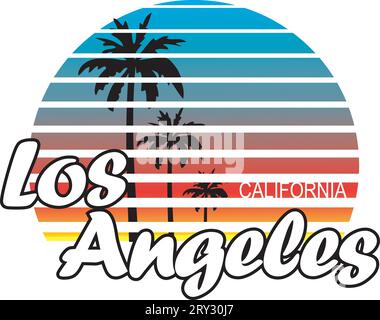 Copertina "LOS ANGELES" per t-shirt, poster Illustrazione Vettoriale