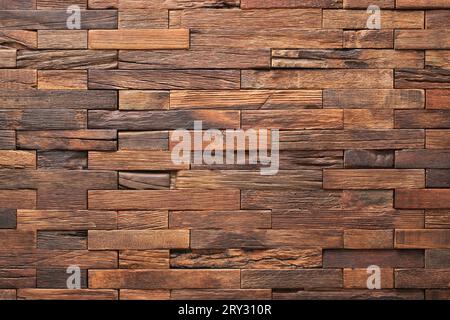 tavola rustica, struttura in legno, sfondo parete Foto Stock