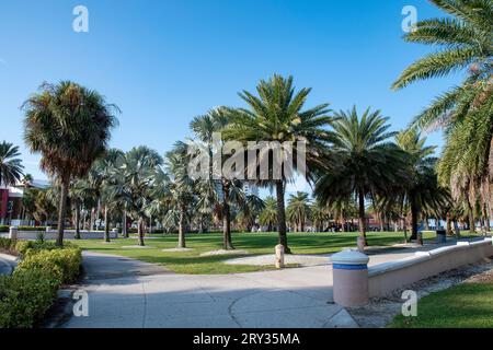 Clearwater Beach include un'area resort e un'area residenziale su un'isola barriera nel Golfo del Messico nella contea di Pinellas sulla costa centro-occidentale Foto Stock