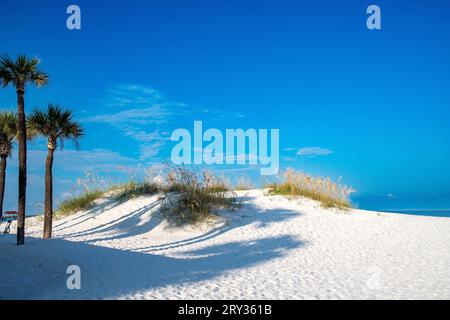 Clearwater Beach include un'area resort e un'area residenziale su un'isola barriera nel Golfo del Messico nella contea di Pinellas sulla costa centro-occidentale Foto Stock