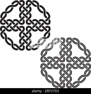 Croci e ornamenti celtici. Nodo celtico Illustrazione Vettoriale