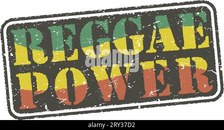 Reggae Power.Grunge stamp Illustrazione Vettoriale