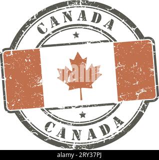 Francobollo grunge "Canada" Illustrazione Vettoriale