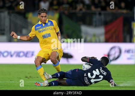 Frosinone, Italia. 28 settembre 2023. Durante il match di serie A Tim tra Frosinone calcio e ACF Fiorentina allo Stadio Benito stirpe il 28 settembre 2023 a Frosinone, in Italia. Crediti: Giuseppe Maffia/Alamy Live News Foto Stock