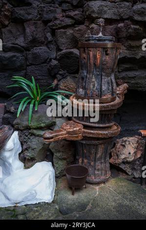 Jameos del Agua è una serie di grotte laviche e un centro di arte, cultura e turismo creato dall'artista e architetto locale Cesar Manrique, Lanzarote, CAN Foto Stock