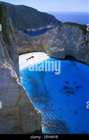 Naufragio Bay, l'isola di Zante, Isole Ionie, Grecia Foto Stock