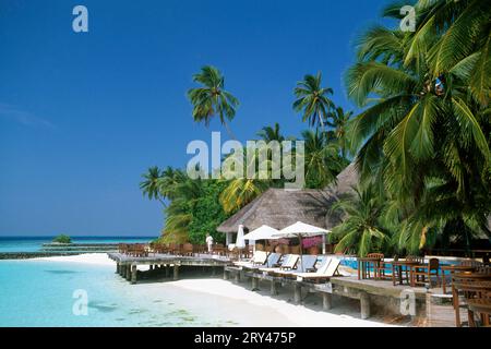 Hotel su Nakatchafushi Island, Maldive Foto Stock