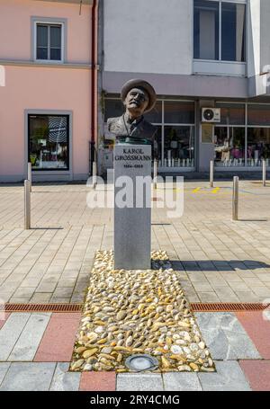 Ljutomer, Slovenia - 14 luglio 2023: Karol Grossmann è stato un regista pioniere dell'Impero austro-ungarico. Foto Stock