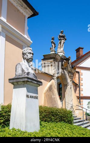 Ljutomer, Slovenia - 14 luglio 2023: Franc Miklosic è stato un filologo sloveno Foto Stock