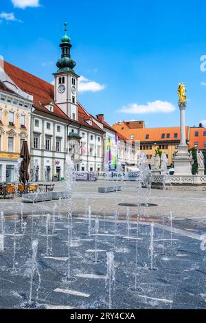 Maribor, Slovenia - 16 luglio 2023: Situata nella Slovenia orientale, Maribor è la seconda città più grande del paese Foto Stock