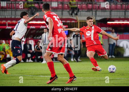 Monza, Italia. 28 settembre 2023. Lorenzo Colombo (AC Monza) durante l'AC Monza vs Bologna FC, partita di calcio di serie A A Monza, Italia, settembre 28 2023 credito: Agenzia fotografica indipendente/Alamy Live News Foto Stock