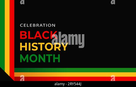 Festeggia il mese della storia nera africana su sfondo nero Illustrazione Vettoriale