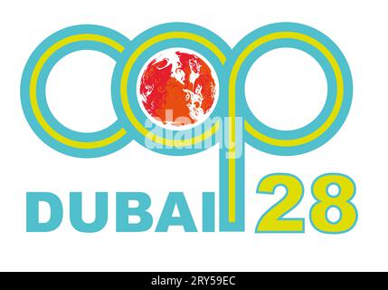 COP 28 Emirati Arabi Uniti novembre 2023 - Vertice internazionale delle Nazioni Unite sul clima Illustrazione Vettoriale