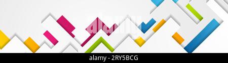 Forme geometriche colorate astratto sfondo tecnologico. Modello di progettazione di banner vettoriali geometrici Illustrazione Vettoriale