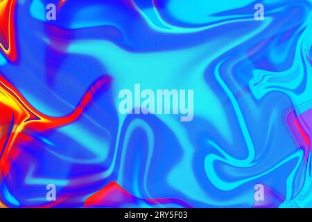 colori vivaci e fluidi astratti forme colorate che si sovrappongono a una carta da parati liquida dinamica Foto Stock
