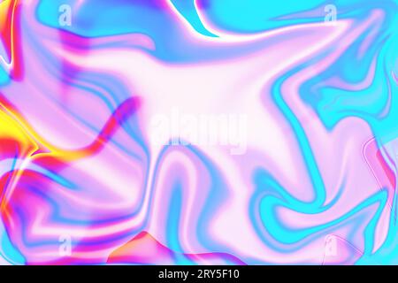 la sovrapposizione colorata crea una carta da parati dai colori vivaci in un design dinamico con sfondo liquido Foto Stock