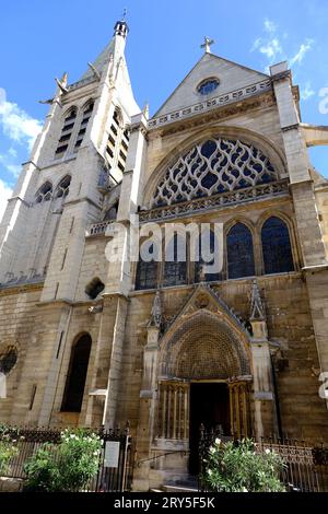 Esterno della chiesa di Saint Severin a Parigi in Francia Foto Stock