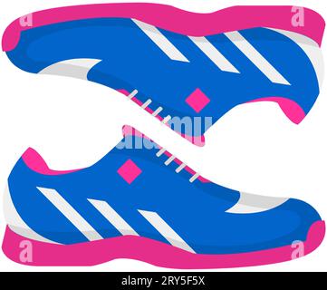 Sneakers sportive, scarpe per correre e allenarsi Illustrazione Vettoriale
