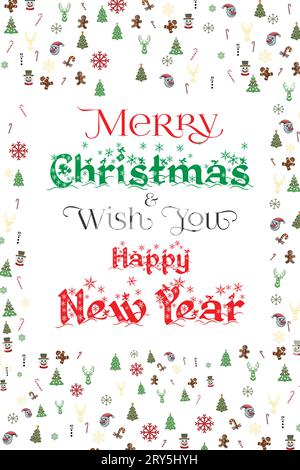 Buon Natale e augurarti felice anno nuovo Illustrazione Vettoriale