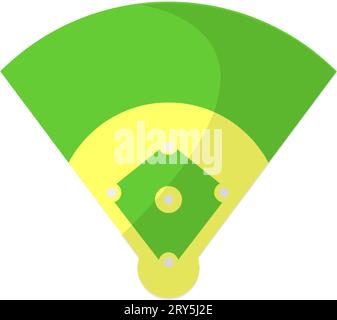 Campo da baseball o campo da baseball con zone, vettoriale sportivo Illustrazione Vettoriale