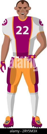 Giocatore di rugby, vettore sportivo di football americano Illustrazione Vettoriale