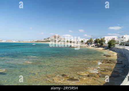 La spiaggia di Agia Prokopios a Naxos, Grecia Foto Stock