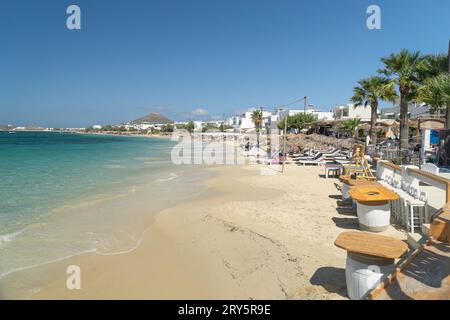 Spiaggia di Agia Anna ad Agia Prokopios sull'isola di Naxos, Grecia Foto Stock