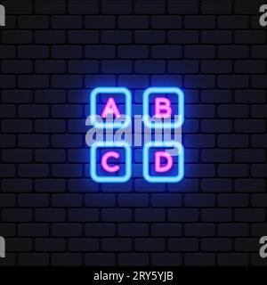 Icona al neon ABC, design perfetto per qualsiasi scopo. Illustrazione vettoriale Illustrazione Vettoriale