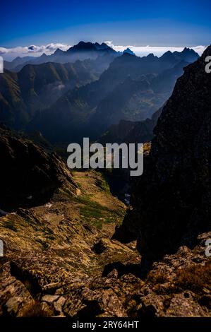 Magnifica alba sugli alti Tatra dal Monte Rysy. Foto Stock