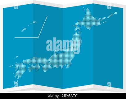 Illustrazione vettoriale della mappa del Giappone a quattro volte ( modello a punti ) Illustrazione Vettoriale