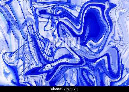il ritmo pulsante di brillantezza artistica astratta colorazione multicolore sfondo acrilico con motivi marmorei che mescolano le vernici moderne Foto Stock