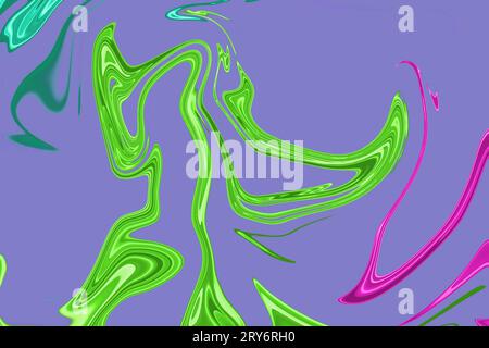 accattivante astratto al neon colorato con sfondo liquido brillante Foto Stock