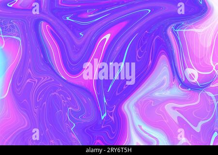 una fusione artistica di colori e fluidità colorata al neon astratta, vivace trama di fondo liquido Foto Stock