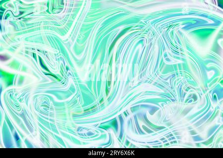 svelare l'energia dinamica del movimento fluido in un modello astratto di marmo liquido con sfondo colorato blu-verde-rosa futuristico Foto Stock
