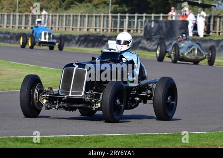 Michael Gans, era B-TYPE R1B, Goodwood Trophy, una gara di venti minuti per le vetture Grand Prix, Vourette e Historic Racing Specials, che sono di tipo tipico Foto Stock