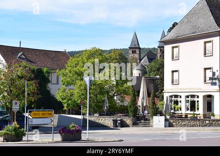 Strada della città vecchia a Echternach Foto Stock