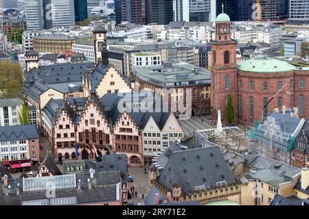 Splendida vista su Francoforte sul meno, Germania Foto Stock