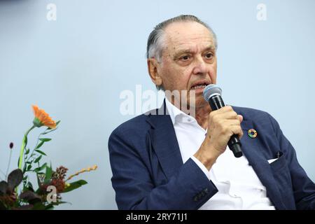 Jan Eliasson durante Bokmässan, fiera del libro, a Svenska Mässan, Gothenburg, Svezia, di giovedì. Foto Stock