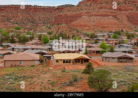 Casa in costruzione in un quartiere Foto Stock