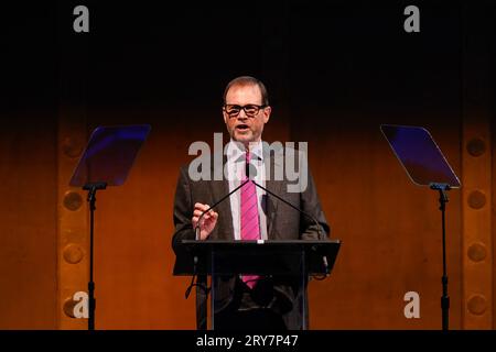 New York, Stati Uniti. 28 settembre 2023. New York, New York. Giovedì 28 settembre 2023. Stephen Alder durante il 2023 Gerald Loeb Awards ospitati dalla UCLA Anderson School of Business, tenutosi a capitale a New York City, giovedì 28 settembre 2023. Credito fotografico: Jennifer Graylock/Alamy Live News Foto Stock