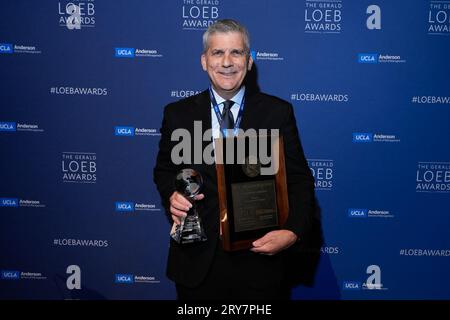 New York, Stati Uniti. 28 settembre 2023. New York, New York. Giovedì 28 settembre 2023. Vincitore di International, The Washington Post, Doug Jehl durante il Gerald Loeb Awards 2023 ospitato dalla UCLA Anderson School of Business, tenutosi a capitale a New York City, giovedì 28 settembre 2023. Credito fotografico: Jennifer Graylock/Alamy Live News Foto Stock